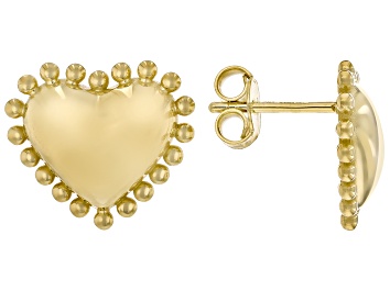 Picture of 14k Yellow Gold Etruscan Heart Collection Stud Earrings