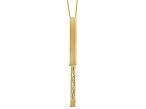 14k Yellow Gold "I Love you" Sliding Cartouche 18" Necklace