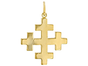 Picture of 14k Yellow Gold Honeycomb Ricami Cross Pendant
