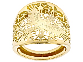 14k Yellow Gold Ricami Phoenix Ring