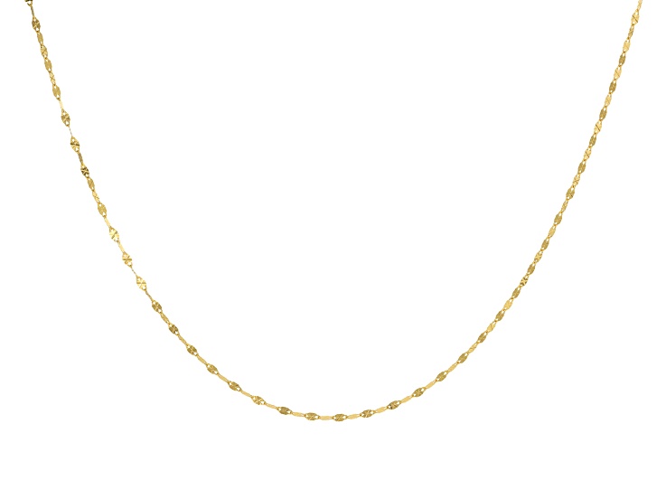 14k Yellow Gold 1.3mm Diamond Cut Petali Baci Chain