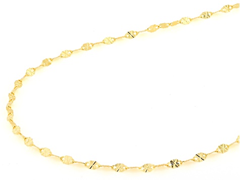 14k Yellow Gold 1.3mm Diamond Cut Petali Baci Chain