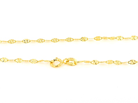 14k Yellow Gold 1.3mm Diamond Cut Petali Baci Chain