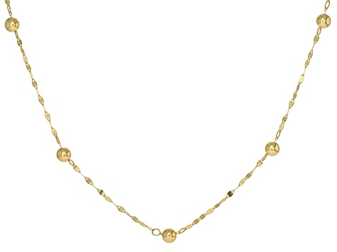 14k Yellow Gold 5mm Petali Bead Station Necklace