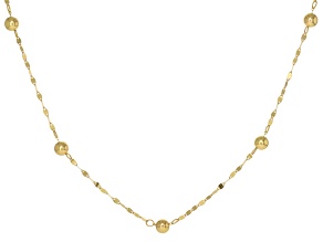 14k Yellow Gold 5mm Petali Bead Station Necklace