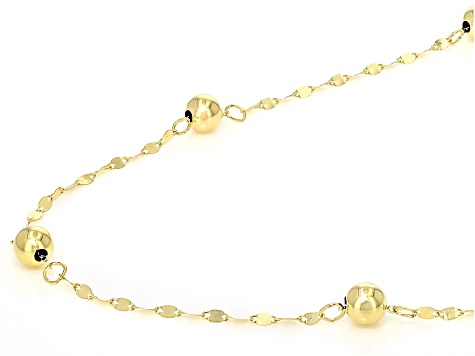 14k Yellow Gold 5mm Petali Bead Station Necklace