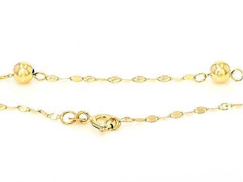 14k Yellow Gold 5mm Petali Bead Station Necklace