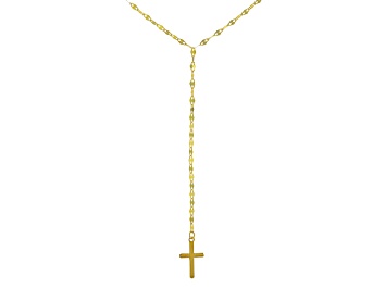 Picture of 14k Yellow Gold Lariat Cross 18" Necklace