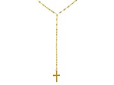 14k Yellow Gold Lariat Cross 18" Necklace