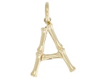 14k Yellow Gold Bamboo Initial Pendant