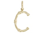 14k Yellow Gold Bamboo Initial Pendant