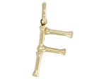 14k Yellow Gold Bamboo Initial Pendant