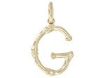 14k Yellow Gold Bamboo Initial Pendant