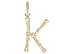 14k Yellow Gold Bamboo Initial Pendant