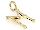 14k Yellow Gold Bamboo Initial Pendant
