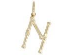 14k Yellow Gold Bamboo Initial Pendant