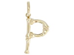 14k Yellow Gold Bamboo Initial Pendant