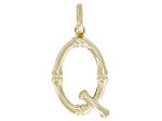 14k Yellow Gold Bamboo Initial Pendant