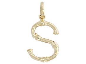 14k Yellow Gold Bamboo Initial Pendant