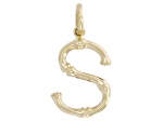 14k Yellow Gold Bamboo Initial Pendant