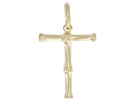 14k Yellow Gold Bamboo Initial Pendant