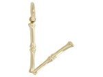 14k Yellow Gold Bamboo Initial Pendant