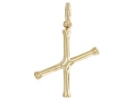 14k Yellow Gold Bamboo Initial Pendant