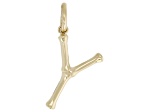 14k Yellow Gold Bamboo Initial Pendant
