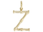 14k Yellow Gold Bamboo Initial Pendant
