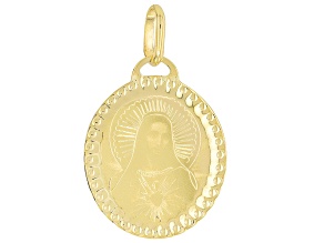 14k Yellow Gold Sacred Heart Jesus Medal Pendant