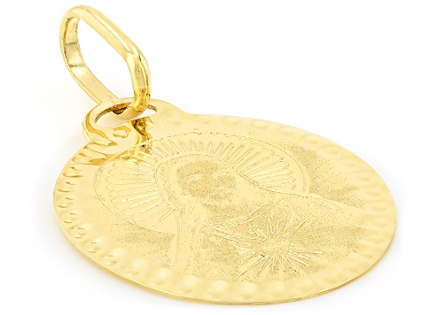 14k Yellow Gold Sacred Heart Jesus Medal Pendant