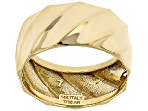 14k Yellow Gold High Polish Wavey Band Ring
