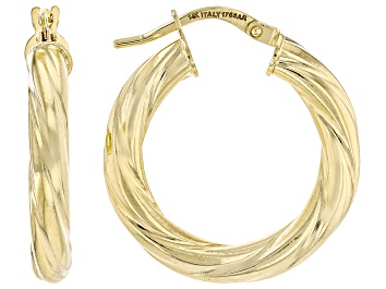 Picture of 14k Yellow Gold Polished Twisted Hoop Earrings