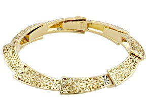 14k Yellow Gold 10mm Snake Ricami Bangle Bracelet