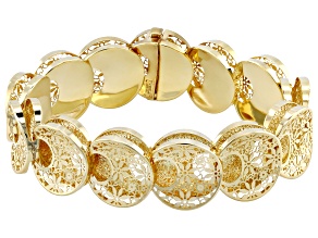 14k Yellow Gold 19.5mm Volta Flower Ricami Reversible Bracelet