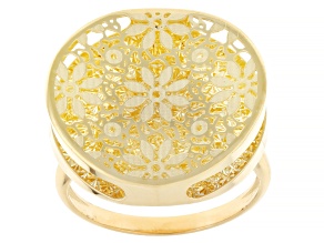 14k Yellow Gold 19.5mm Volta Flower Ricami Ring