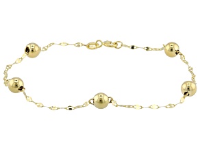 14k Yellow Gold Polished 1.6mm Lumina Chain With 5mm Beads Bracelet