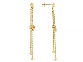 14k Yellow Gold 1.6mm Popcorn Rope Knot Earrings