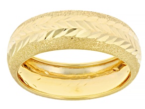 14k Yellow Gold Diamond Cut Etruscan Band Ring