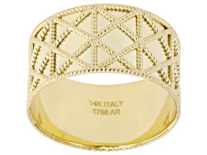 14k Yellow Gold 10mm Riflessi Filigree Ring