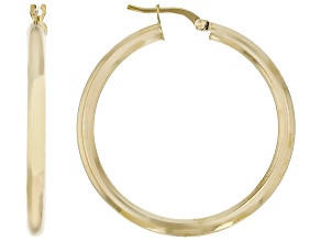 14k Yellow Gold 3mm Tube Hoop Earrings