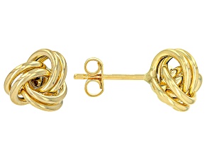 14k Yellow Gold 9.5mm Rope Knot Stud Earrings