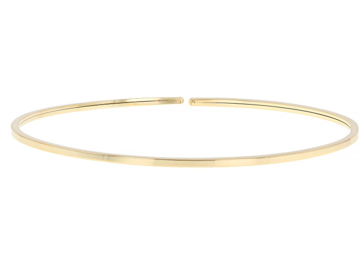 14k Yellow Gold 1.5mm Squared Bangle Bracelet with Titanium Wire Inside