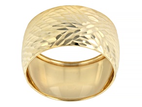 14K Yellow Gold 10.6mm Diamond Cut "Rinascimento" Band Ring