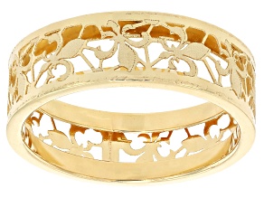 14K Yellow Gold 6.5mm Lily Ricami Ring