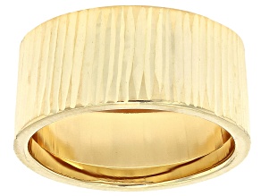 14K Yellow Gold 9.7mm Rigato Cut Band Ring