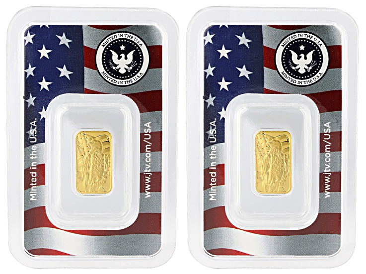 24k Yellow Gold 1g Blister Pack Set Of 2 - SSM007 | JTV