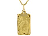 24k Gold 1g Bald Eagle Ingot With 10k Gold Frame Pendant And 10K Gold Filled 1.1mm Cable 20" Chain