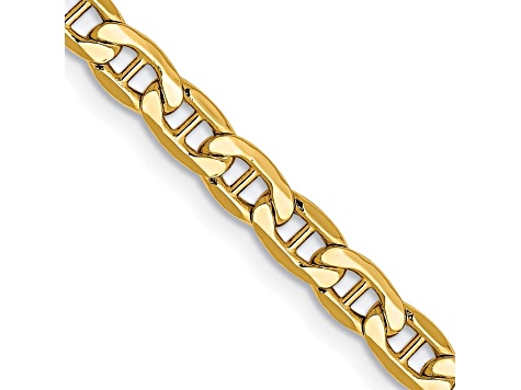 14k Real Gold 1.4mm Flat store Mariner Chain necklace