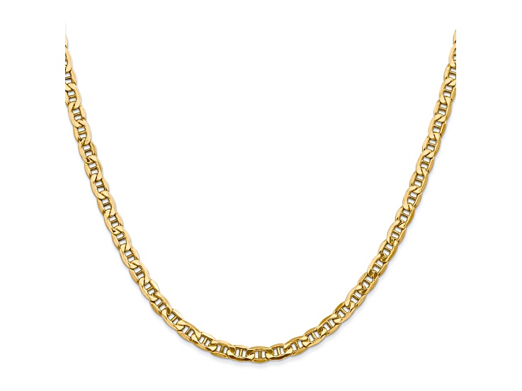 14k Yellow Gold 4.1mm Semi-Solid Mariner Chain 24 inch - VG019D | JTV